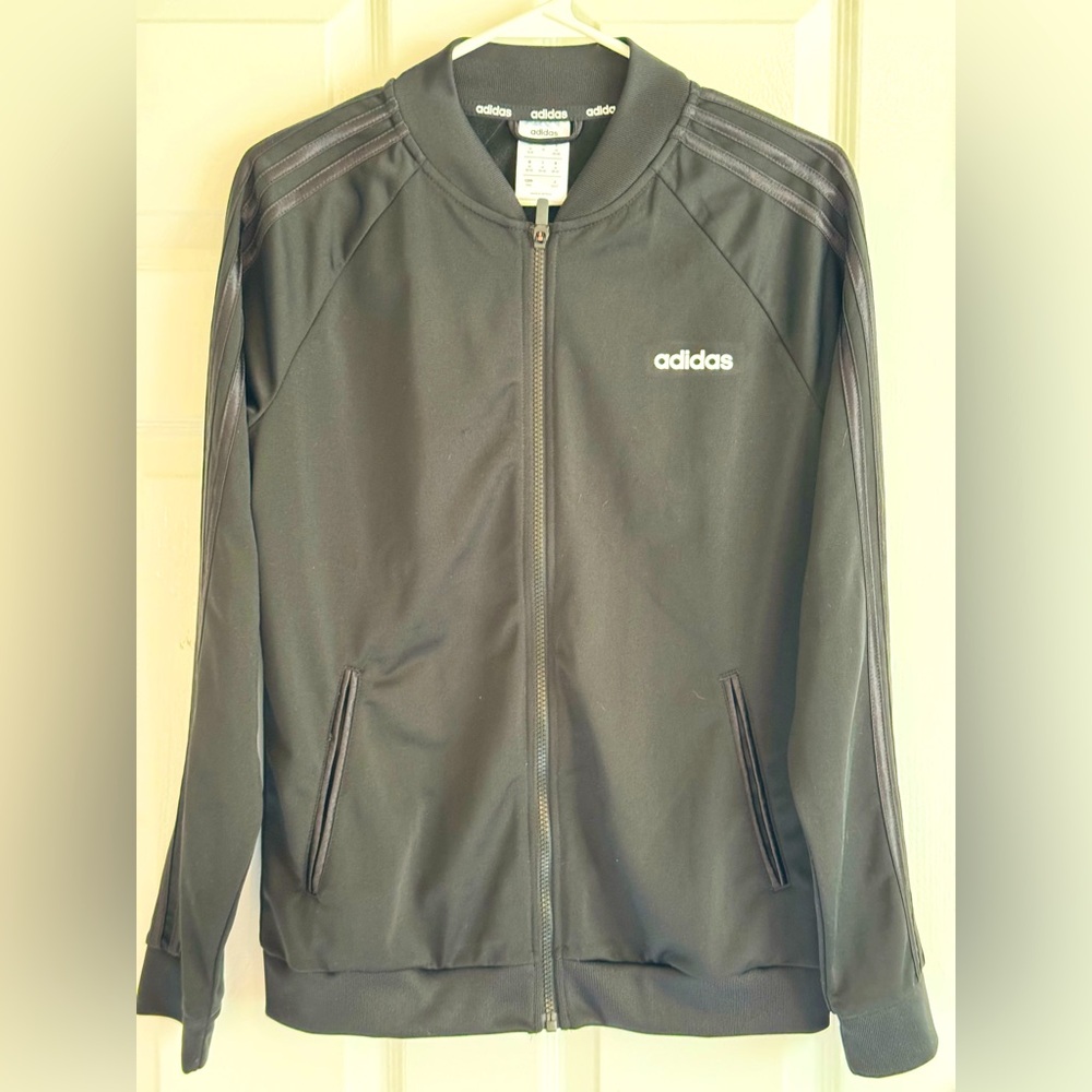 Adidas track jacket. Black. Worn. Great condition. Size M